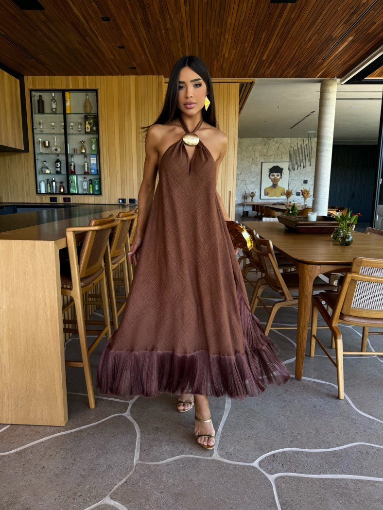 VESTIDO AIRE MARROM