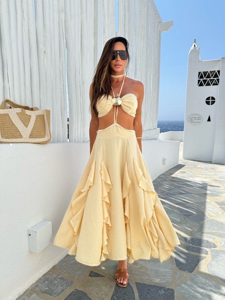 VESTIDO UTHOPIA MANTEIGA