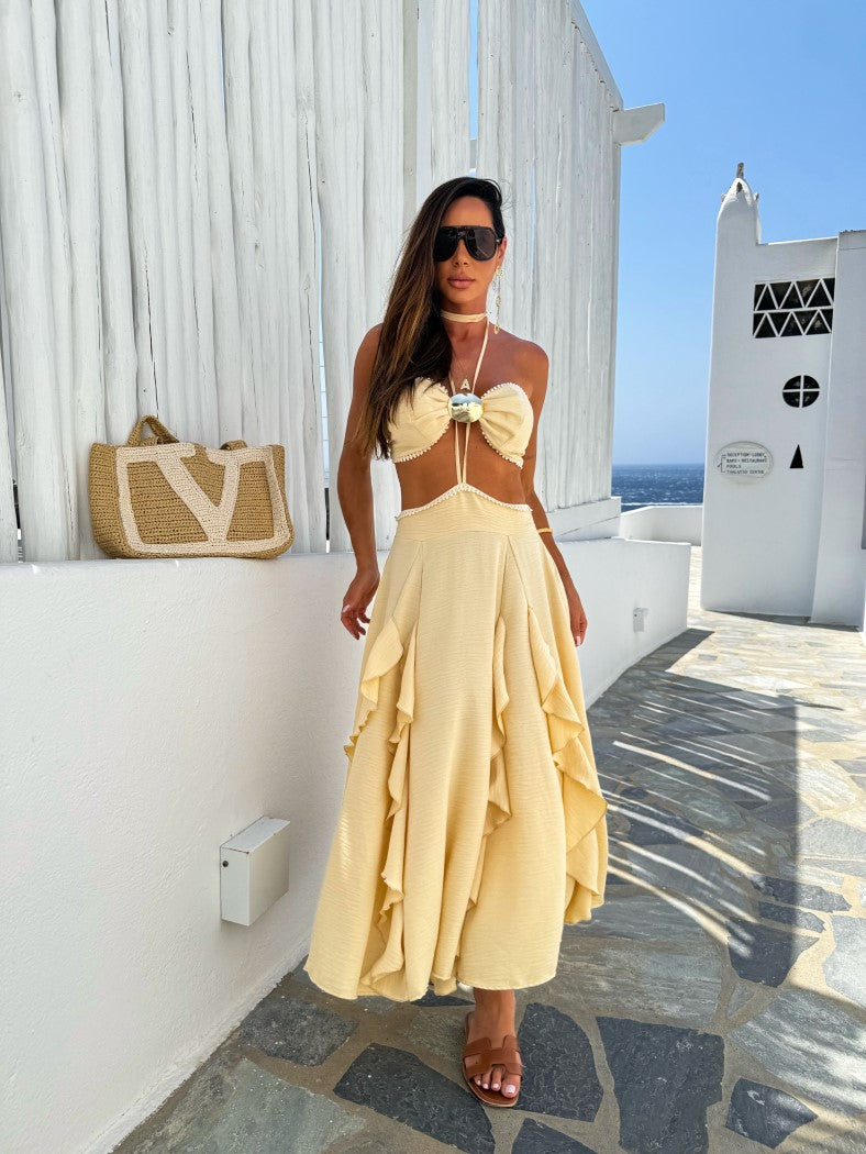 VESTIDO UTHOPIA MANTEIGA